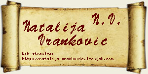 Natalija Vranković vizit kartica